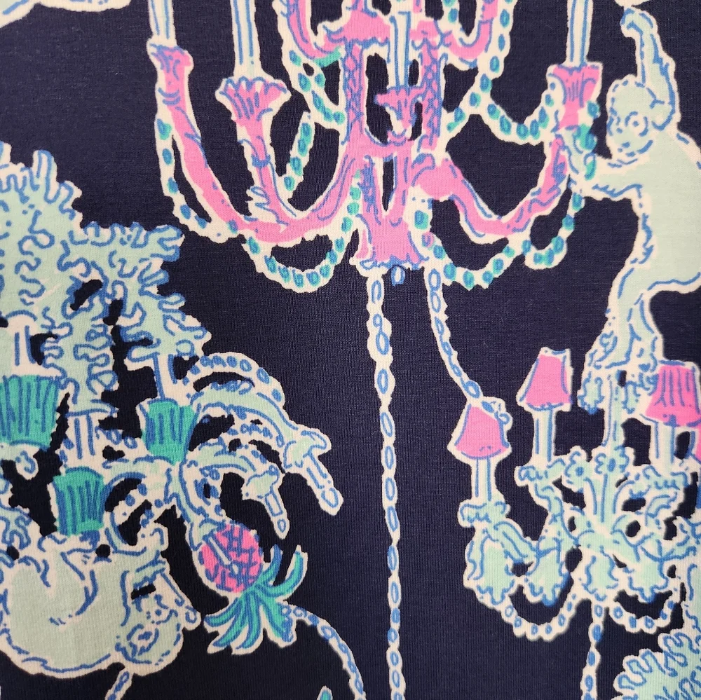 Lilly Pulitzer OPHELIA SWING DRESS Bright Navy Pop Up Monkey Trouble
